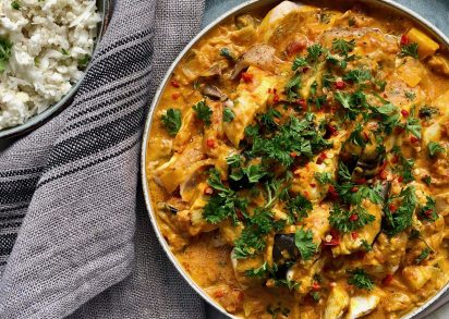 Kycklingcurry med aubergine