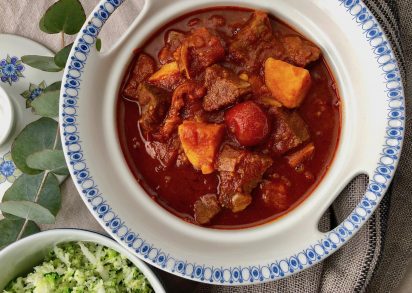 Chiligryta med nötkött och sötpotatis