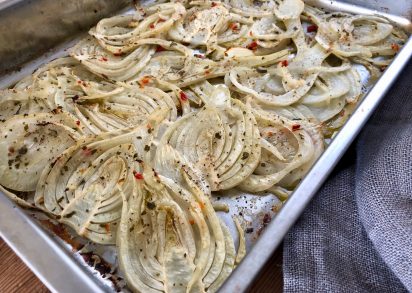 Ugnsrostad fänkål med citron och chili