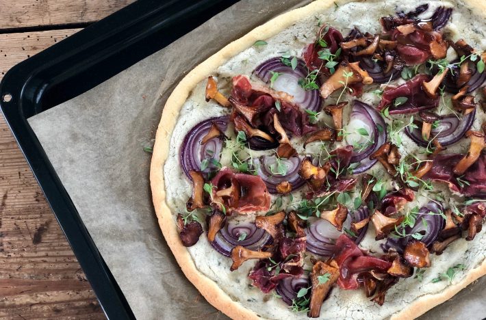Vit Pizza med kantareller