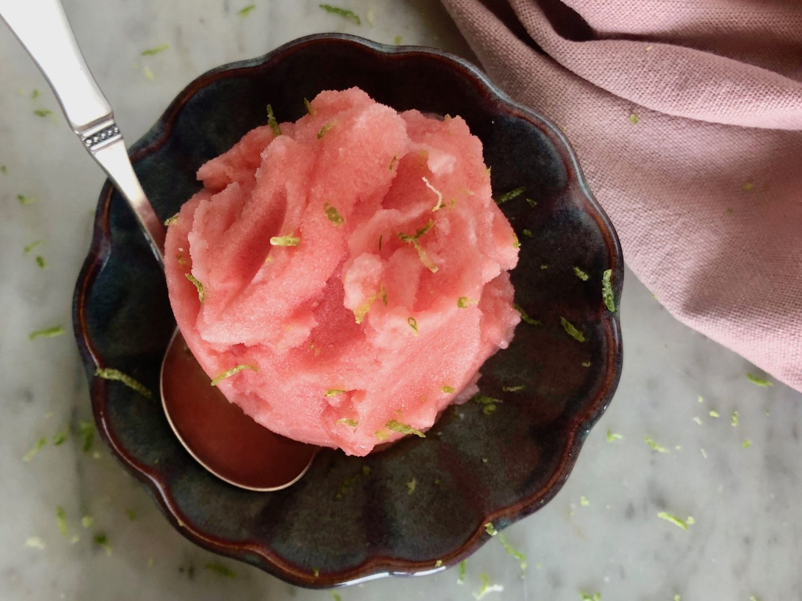 Vattenmelonsorbet med lime